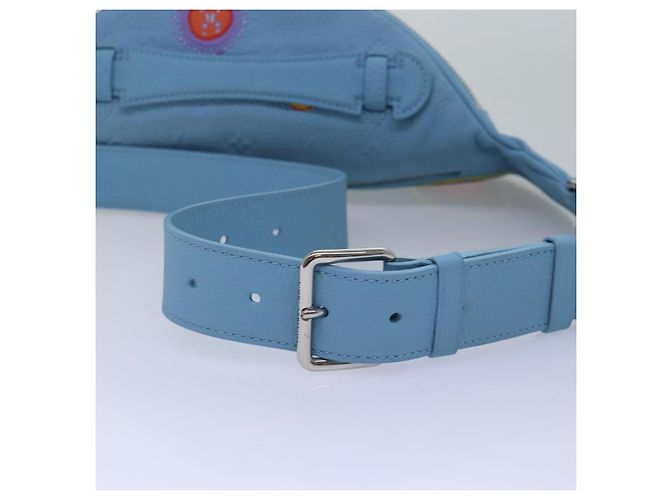 LOUIS VUITTON Borsa Maxi Bum Taurillon Monogram Azzurro Chiaro M21715 Auth 76433SM Blu chiaro - vista 7