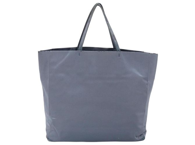 Borsa Tote Prada Satin Blu Argento Auth bs33255 - vista 3