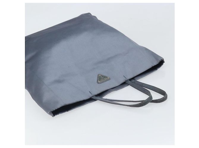 Borsa Tote Prada Satin Blu Argento Auth bs33255 - vista 6