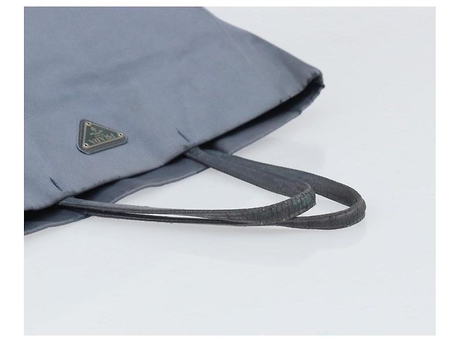 Borsa Tote Prada Satin Blu Argento Auth bs33255 - vista 7