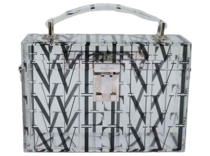 VALENTINO Borsa a mano in plastica 2 vie trasparente Auth 78373SAV - vista 13