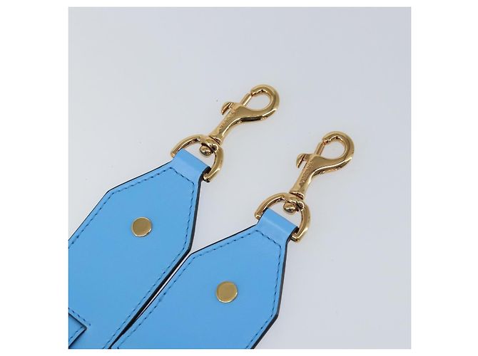 Cinghia per Spalla in Tela e Pelle VERSACE 37,8"" Azzurro Chiaro Oro Auth hk3507 D'oro Blu chiaro - vista 5