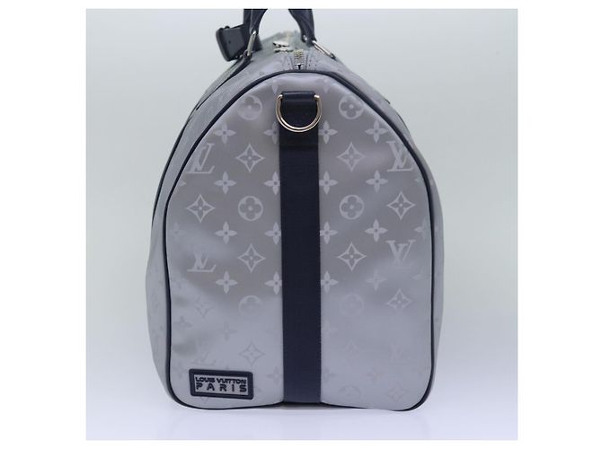 LOUIS VUITTON Monogram Satellite Keepall Bandouliere 50 M44170 LV Auth 78374SM Argento - vista 3