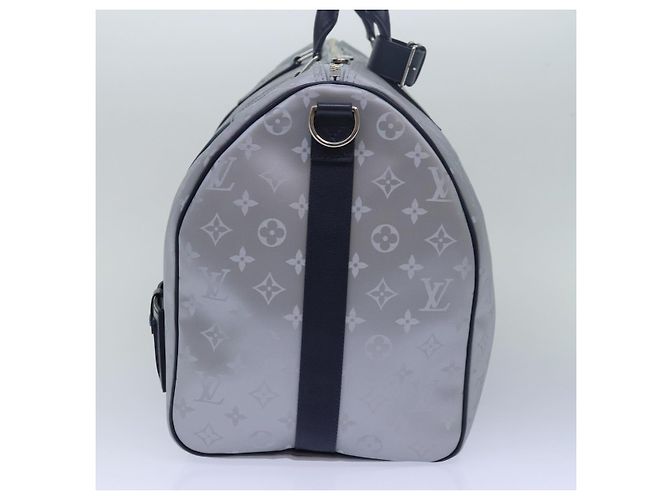 LOUIS VUITTON Monogram Satellite Keepall Bandouliere 50 M44170 LV Auth 78374SM Argento - vista 4