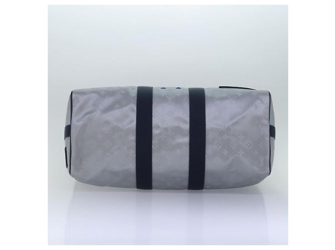 LOUIS VUITTON Monogram Satellite Keepall Bandouliere 50 M44170 LV Auth 78374SM Argento - vista 5