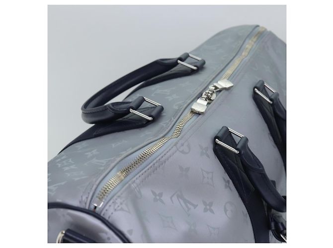LOUIS VUITTON Monogram Satellite Keepall Bandouliere 50 M44170 LV Auth 78374SM Argento - vista 6