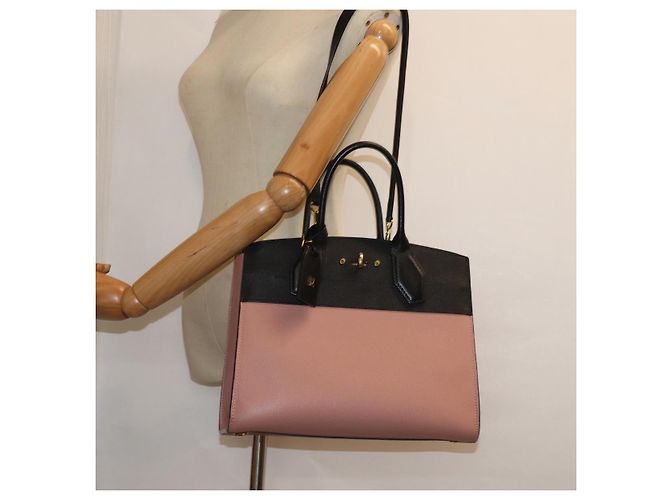 LOUIS VUITTON City Steamer PM Borsa a Mano Pelle Nera Magnolia M51590 Auth 81144V Nero - vista 30