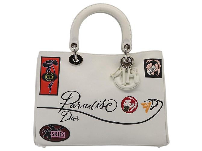 Borsa a mano in pelle Christian Dior 2way Argento Bianco Auth ep5275SAV - vista 13