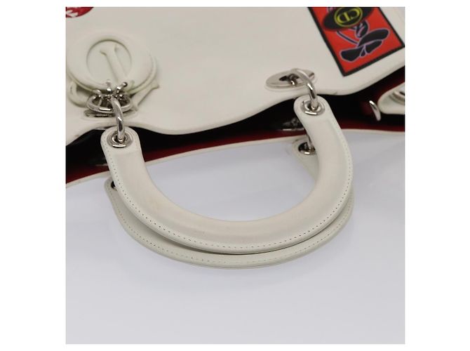 Borsa a mano in pelle Christian Dior 2way Argento Bianco Auth ep5275SAV - vista 8