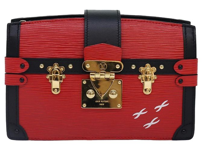 LOUIS VUITTON Epi Trunk Clutch Borsa a Spalla Rossa Nera M51697 LV Auth ar12517SM Nero Rosso - vista 13