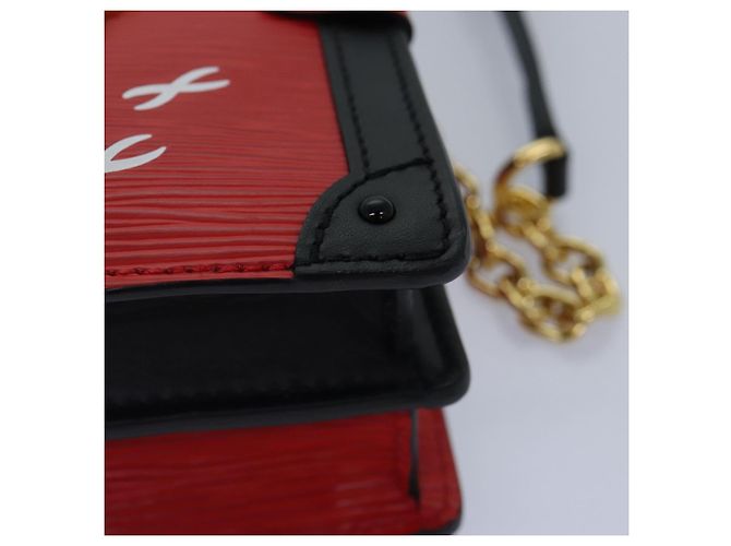 LOUIS VUITTON Epi Trunk Clutch Borsa a Spalla Rossa Nera M51697 LV Auth ar12517SM Nero Rosso - vista 16