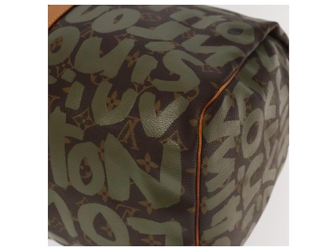LOUIS VUITTON Monogram Graffiti Keepall 50 Borsa Boston Khaki M92196 Auth 90286SAV Cachi - vista 15