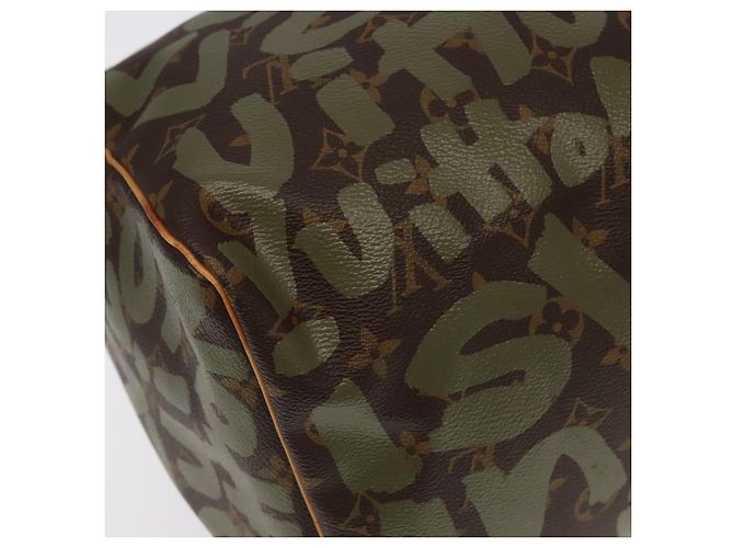LOUIS VUITTON Monogram Graffiti Keepall 50 Borsa Boston Khaki M92196 Auth 90286SAV Cachi - vista 16