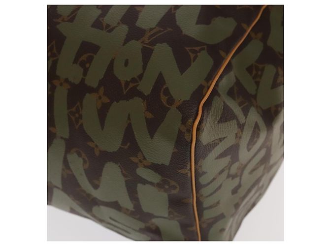 LOUIS VUITTON Monogram Graffiti Keepall 50 Borsa Boston Khaki M92196 Auth 90286SAV Cachi - vista 17
