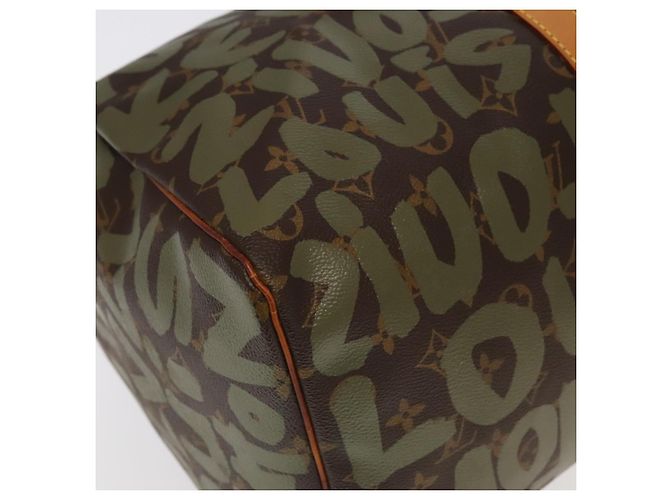 LOUIS VUITTON Monogram Graffiti Keepall 50 Borsa Boston Khaki M92196 Auth 90286SAV Cachi - vista 18