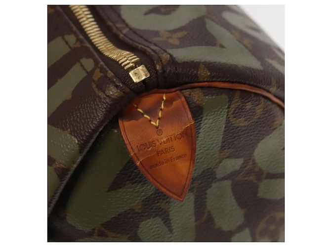 LOUIS VUITTON Monogram Graffiti Keepall 50 Borsa Boston Khaki M92196 Auth 90286SAV Cachi - vista 20