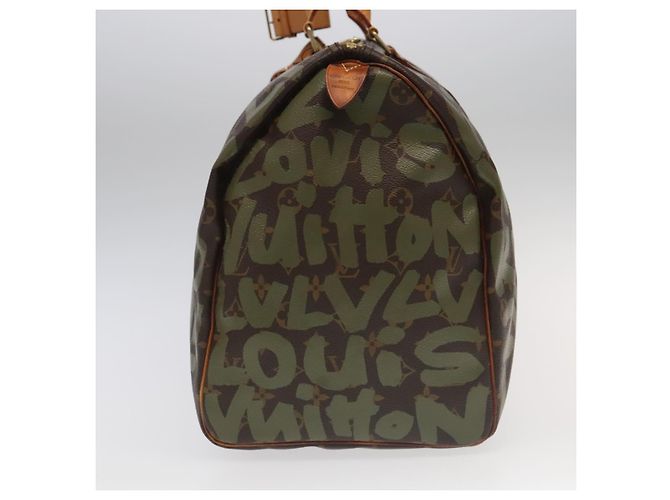 LOUIS VUITTON Monogram Graffiti Keepall 50 Borsa Boston Khaki M92196 Auth 90286SAV Cachi - vista 3