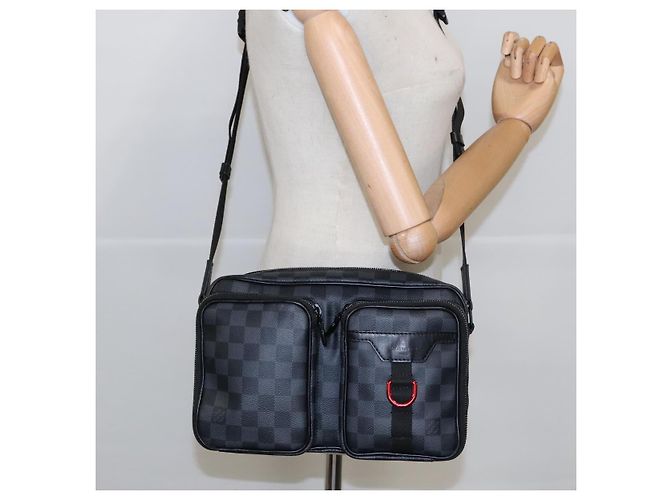 LOUIS VUITTON Bolsa de Ombro Utility Messenger Damier Grafitte M40280 Auth 94640SM Damier ebene - vista 24