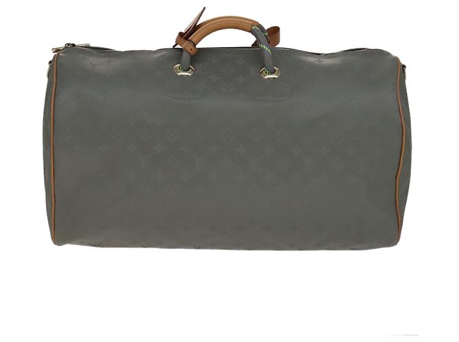 LOUIS VUITTON Borsa Keepall Bandoulière 50 in titanio Argento M43886 LV Auth 108706SM - vista 13
