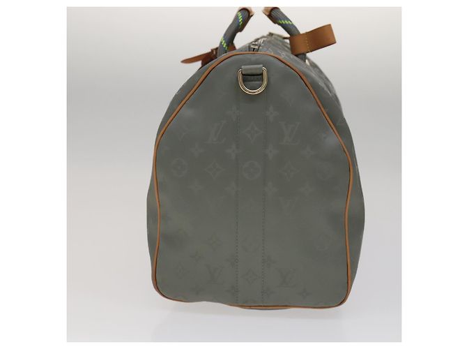 LOUIS VUITTON Borsa Keepall Bandoulière 50 in titanio Argento M43886 LV Auth 108706SM - vista 3