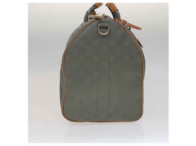 LOUIS VUITTON Borsa Keepall Bandoulière 50 in titanio Argento M43886 LV Auth 108706SM - vista 4