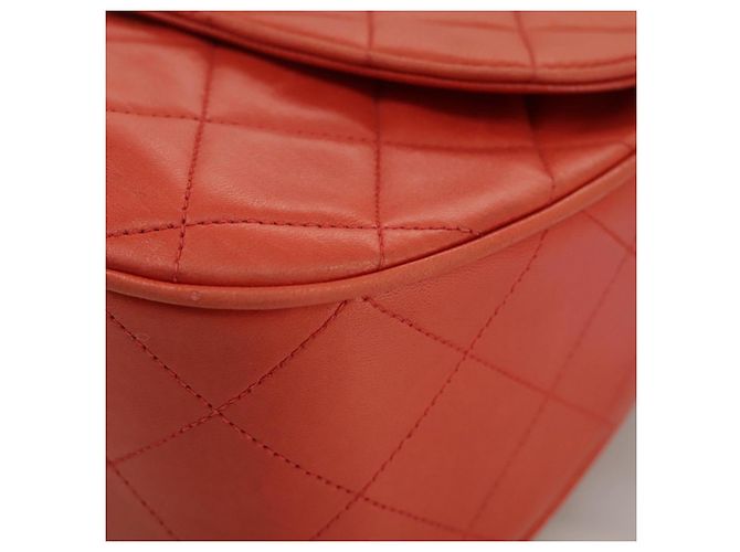 CHANEL Borsa a Spalla Matelassé in Pelle di Agnello Arancione Oro CC Auth 107881SAV D'oro - vista 16