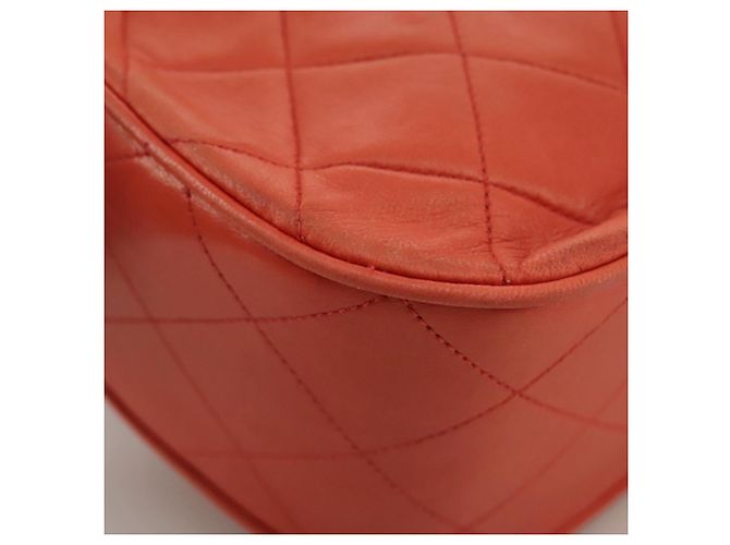 CHANEL Borsa a Spalla Matelassé in Pelle di Agnello Arancione Oro CC Auth 107881SAV D'oro - vista 17