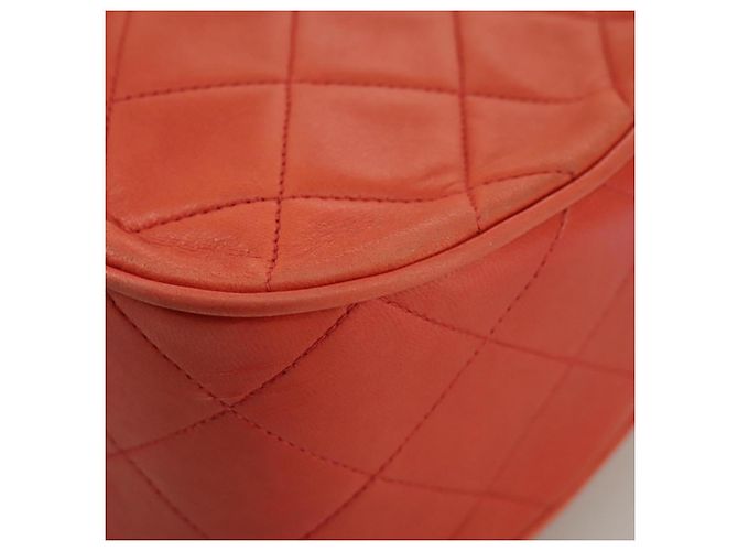 CHANEL Borsa a Spalla Matelassé in Pelle di Agnello Arancione Oro CC Auth 107881SAV D'oro - vista 18