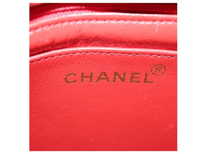 CHANEL Borsa a Spalla Matelassé in Pelle di Agnello Arancione Oro CC Auth 107881SAV D'oro - vista 21
