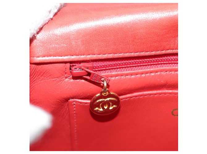 CHANEL Borsa a Spalla Matelassé in Pelle di Agnello Arancione Oro CC Auth 107881SAV D'oro - vista 24
