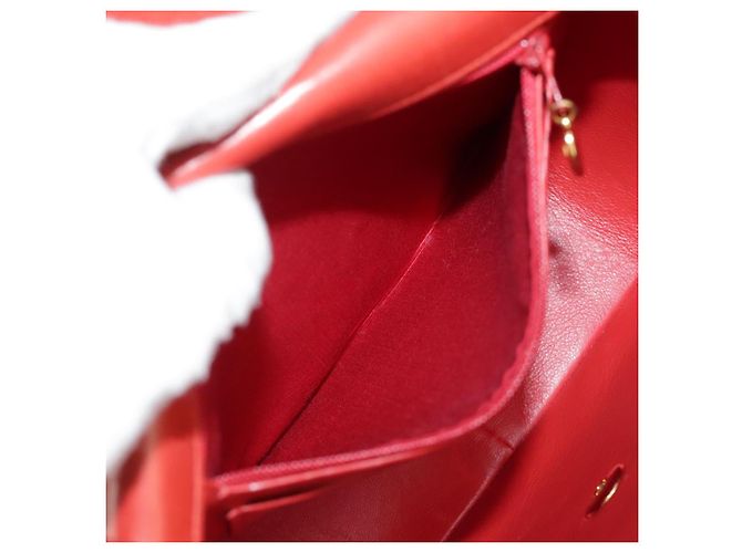 CHANEL Borsa a Spalla Matelassé in Pelle di Agnello Arancione Oro CC Auth 107881SAV D'oro - vista 25
