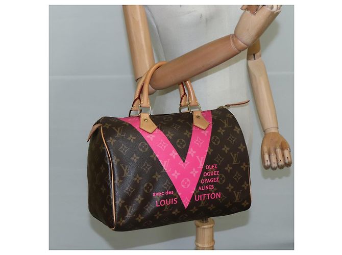 LOUIS VUITTON Borsa a Mano Monogram V Line Speedy 30 M41533 LV Auth 105968SAV Monogramma - vista 23
