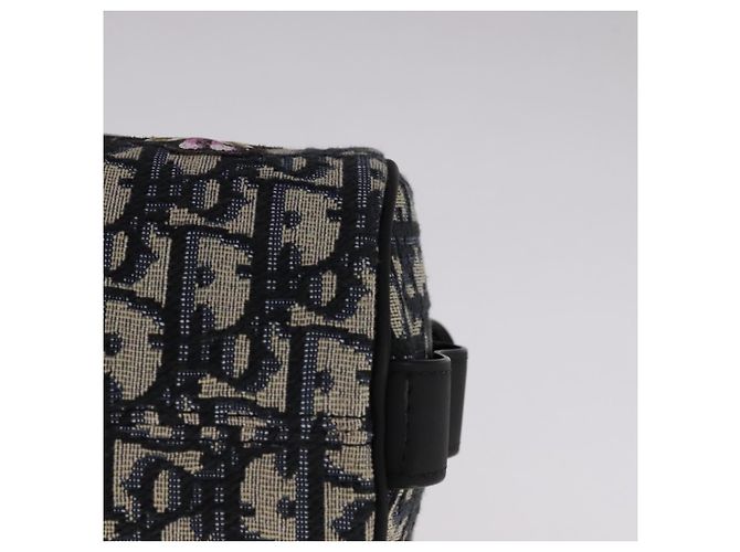Borsa a spalla in tela obliqua Trotter Christian Dior in coniglio blu Auth 108919SM - vista 14