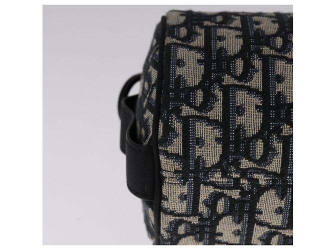 Borsa a spalla in tela obliqua Trotter Christian Dior in coniglio blu Auth 108919SM - vista 15