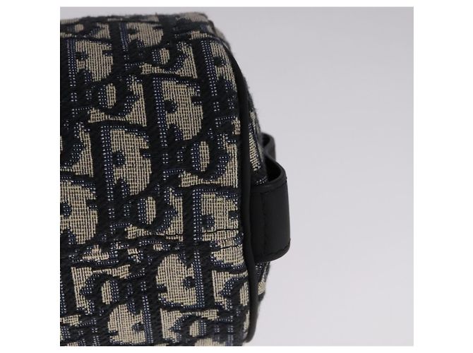 Borsa a spalla in tela obliqua Trotter Christian Dior in coniglio blu Auth 108919SM - vista 16