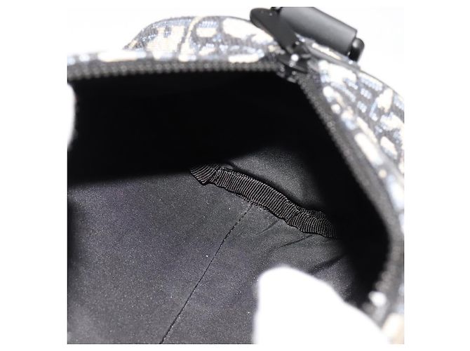Borsa a spalla in tela obliqua Trotter Christian Dior in coniglio blu Auth 108919SM - vista 17