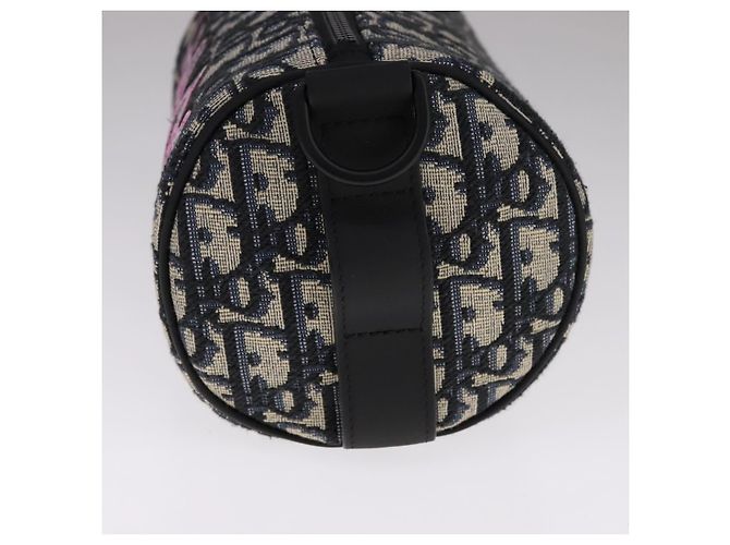Borsa a spalla in tela obliqua Trotter Christian Dior in coniglio blu Auth 108919SM - vista 4