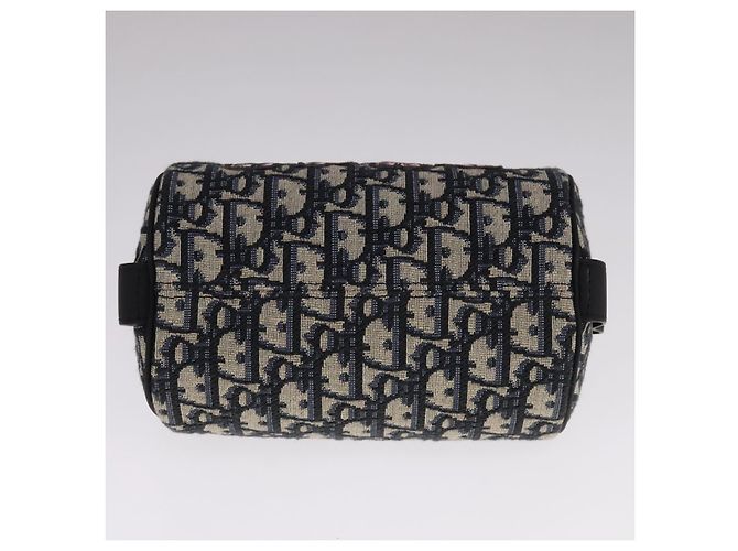 Borsa a spalla in tela obliqua Trotter Christian Dior in coniglio blu Auth 108919SM - vista 6