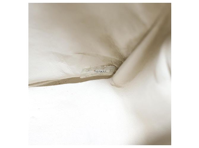 CHANEL Borsa a Spalla Matelassé Striata in Tela Bianca Grigia CC Auth 110304SAV Marrone Bianco - vista 10