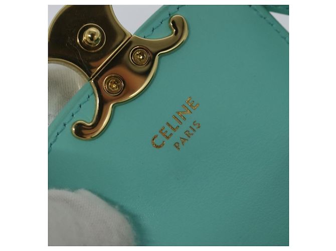 Céline Borsa a spalla mini Claude Triomphe in pelle azzurro chiaro Auth 114195SAV Blu chiaro - vista 11