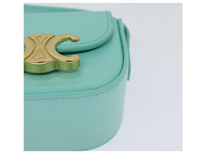Céline Borsa a spalla mini Claude Triomphe in pelle azzurro chiaro Auth 114195SAV Blu chiaro - vista 15