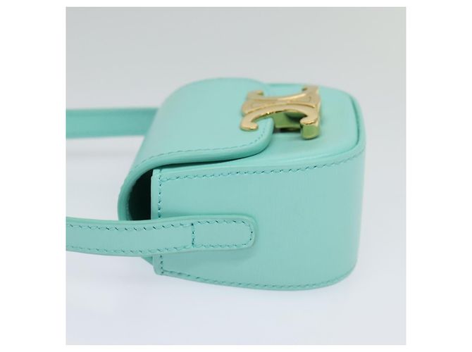 Céline Borsa a spalla mini Claude Triomphe in pelle azzurro chiaro Auth 114195SAV Blu chiaro - vista 3