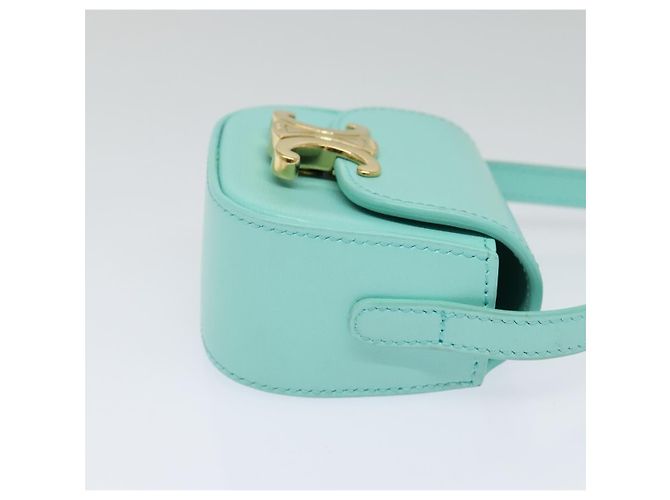 Céline Borsa a spalla mini Claude Triomphe in pelle azzurro chiaro Auth 114195SAV Blu chiaro - vista 4