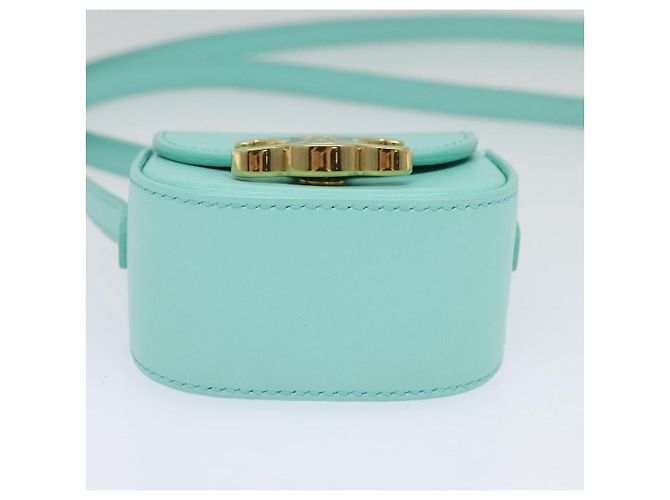 Céline Borsa a spalla mini Claude Triomphe in pelle azzurro chiaro Auth 114195SAV Blu chiaro - vista 5