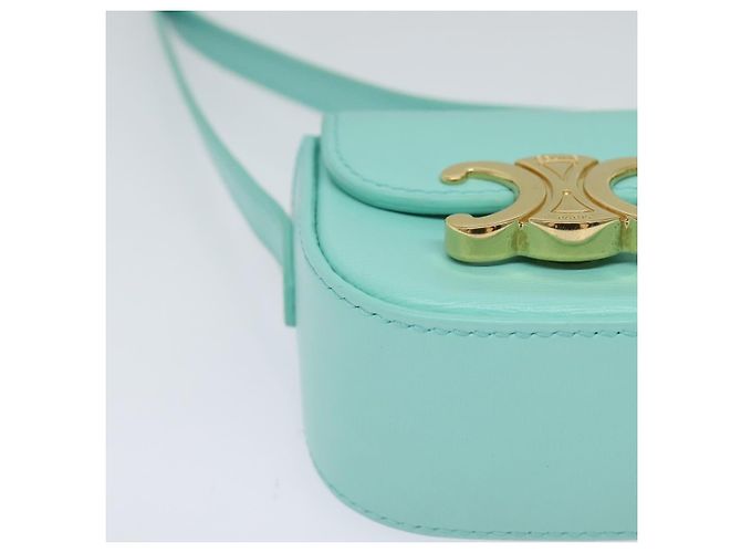 Céline Borsa a spalla mini Claude Triomphe in pelle azzurro chiaro Auth 114195SAV Blu chiaro - vista 8