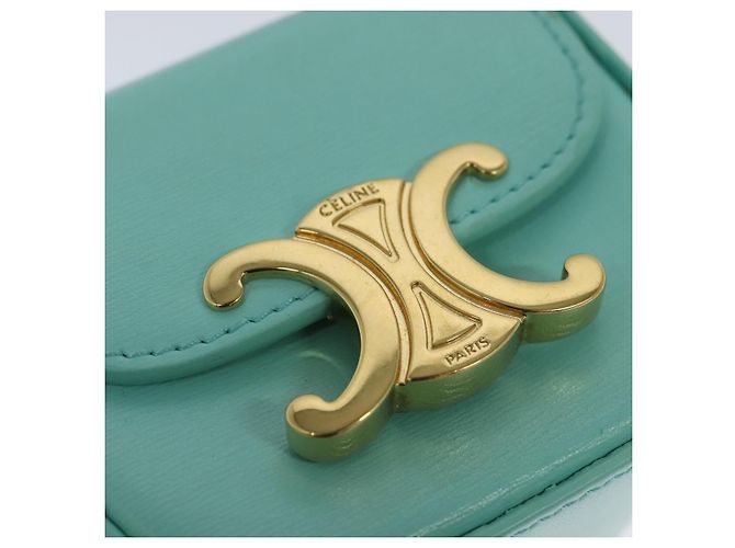 Céline Borsa a spalla mini Claude Triomphe in pelle azzurro chiaro Auth 114195SAV Blu chiaro - vista 9