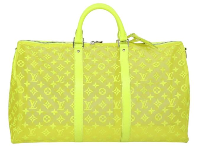 LOUIS VUITTON Borsa Keepall Bandoulière 50 Trasparente Gialla M55380 Auth 112531SM Giallo - vista 2