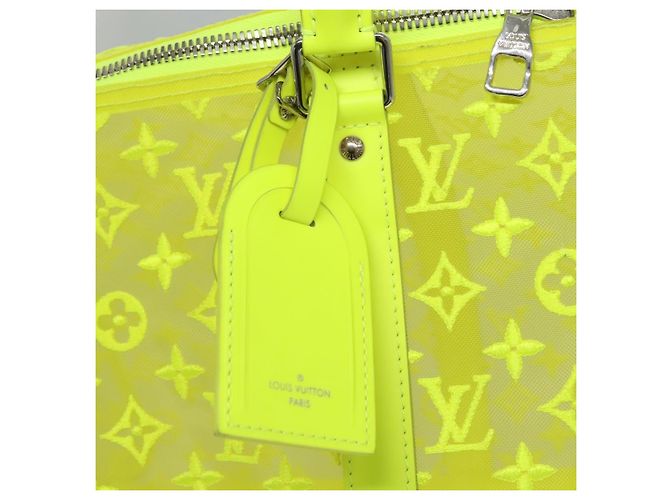 LOUIS VUITTON Borsa Keepall Bandoulière 50 Trasparente Gialla M55380 Auth 112531SM Giallo - vista 20
