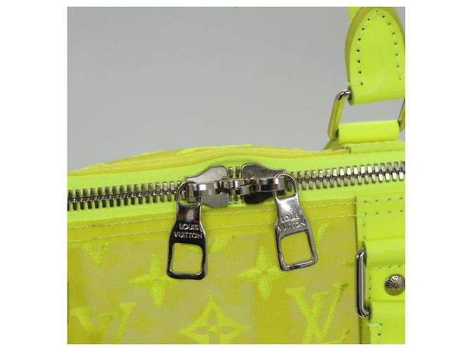LOUIS VUITTON Borsa Keepall Bandoulière 50 Trasparente Gialla M55380 Auth 112531SM Giallo - vista 21