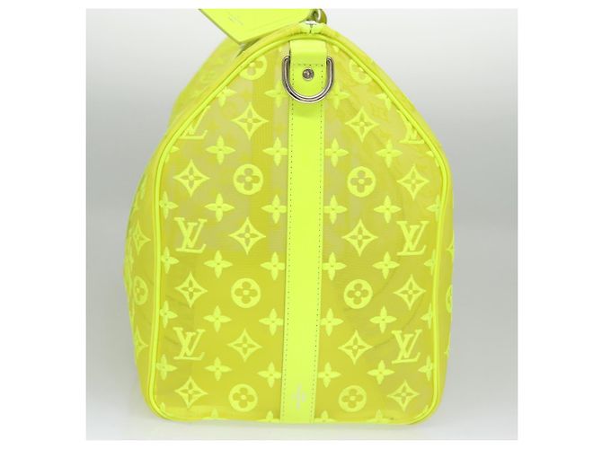 LOUIS VUITTON Borsa Keepall Bandoulière 50 Trasparente Gialla M55380 Auth 112531SM Giallo - vista 4